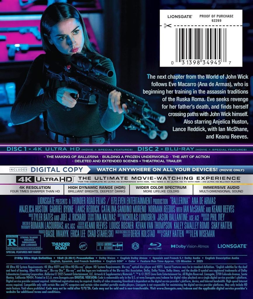 Ballerina 4K Blu-ray and Blu-ray Release Set for September 9 1