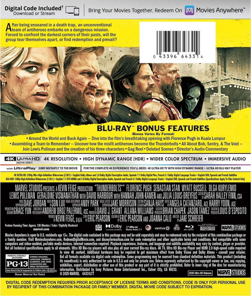 Thunderbolts 4K Blu-ray and Blu-ray Release July 29 0