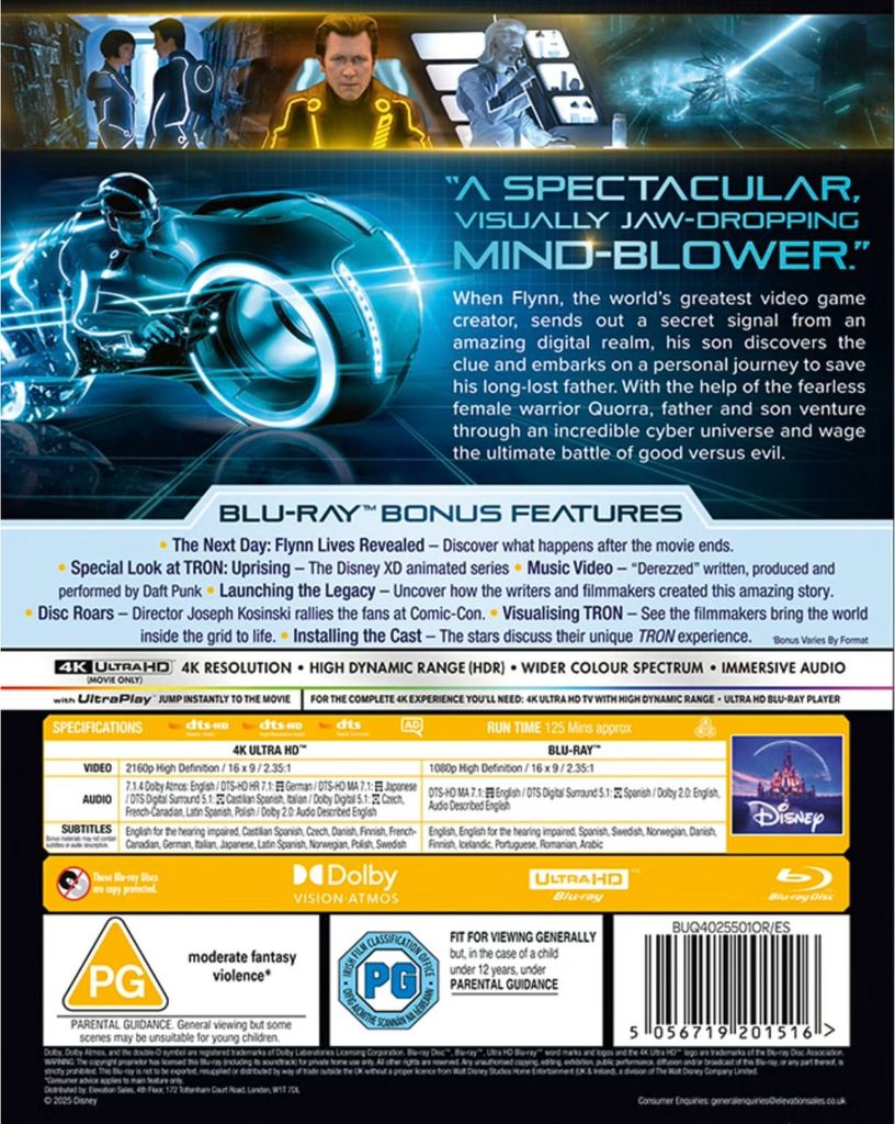 TRON: LEGACY 4K Blu-ray Arrives September 16 from Disney 0