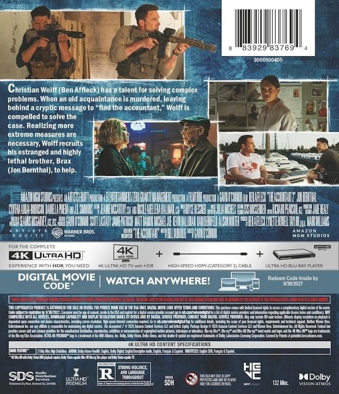 The Accountant 2 4K Blu-ray and Blu-ray Releases August 12 0