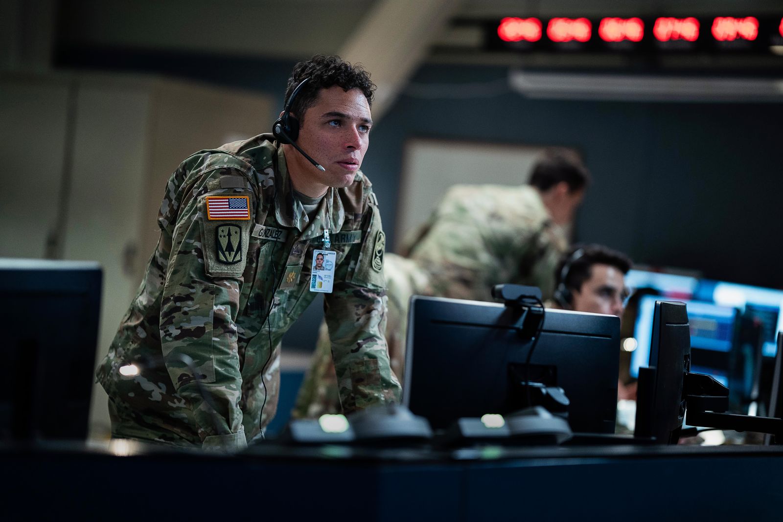 A House of Dynamite: Anthony Ramos as Major Daniel Gonzalez at  49th Missile Defense Battalion in Fort Greely, Alaska