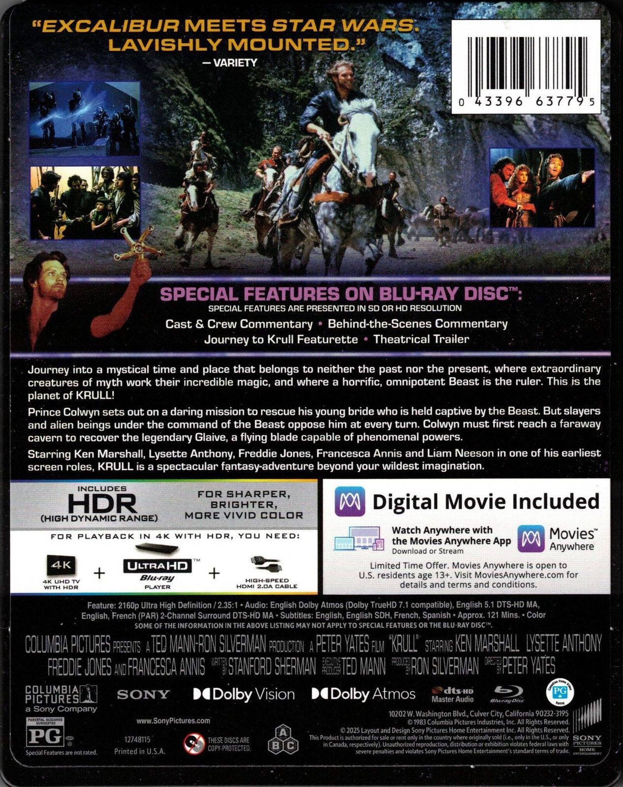 Krull 4K UHD Blu-ray Slip Back