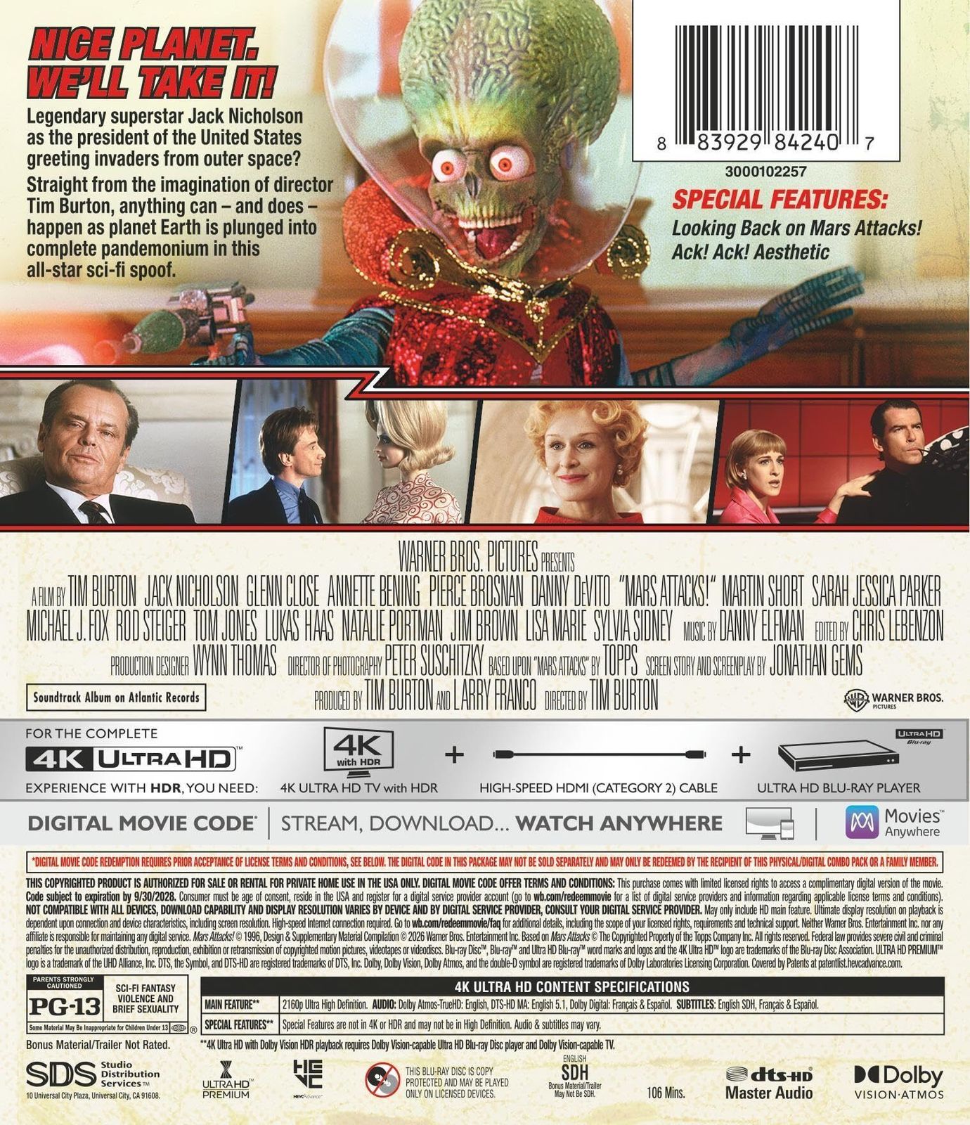 Mars Attacks! Makes its 4K Blu-ray Debut on August 11 from Warner
