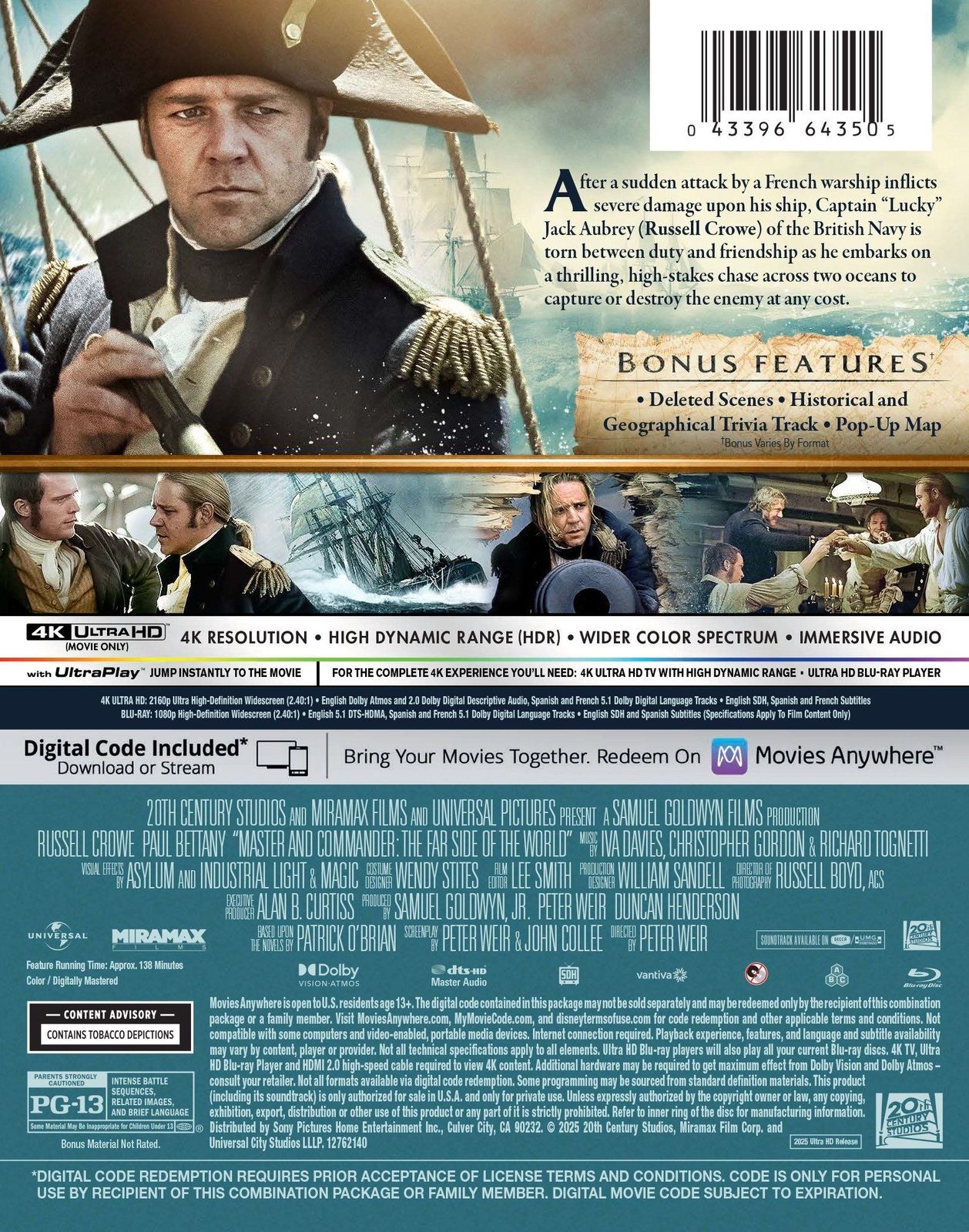 Master and Commander 4K UHD SteelBook Arrives August 5 1
