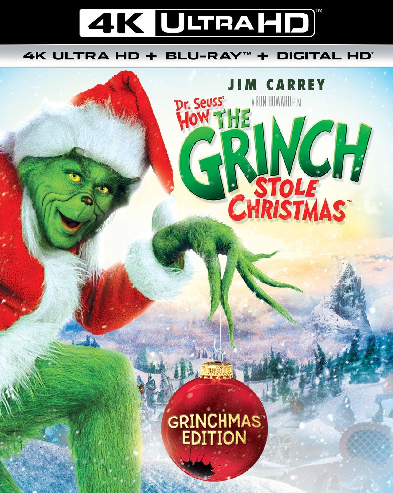 How the Grinch Stole Christmas 4K UHD Blu-ray Slip Cover